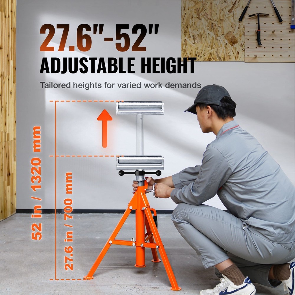 Roller Stand 2500 LBS Capacity Adjustable Height Steel Folding Support