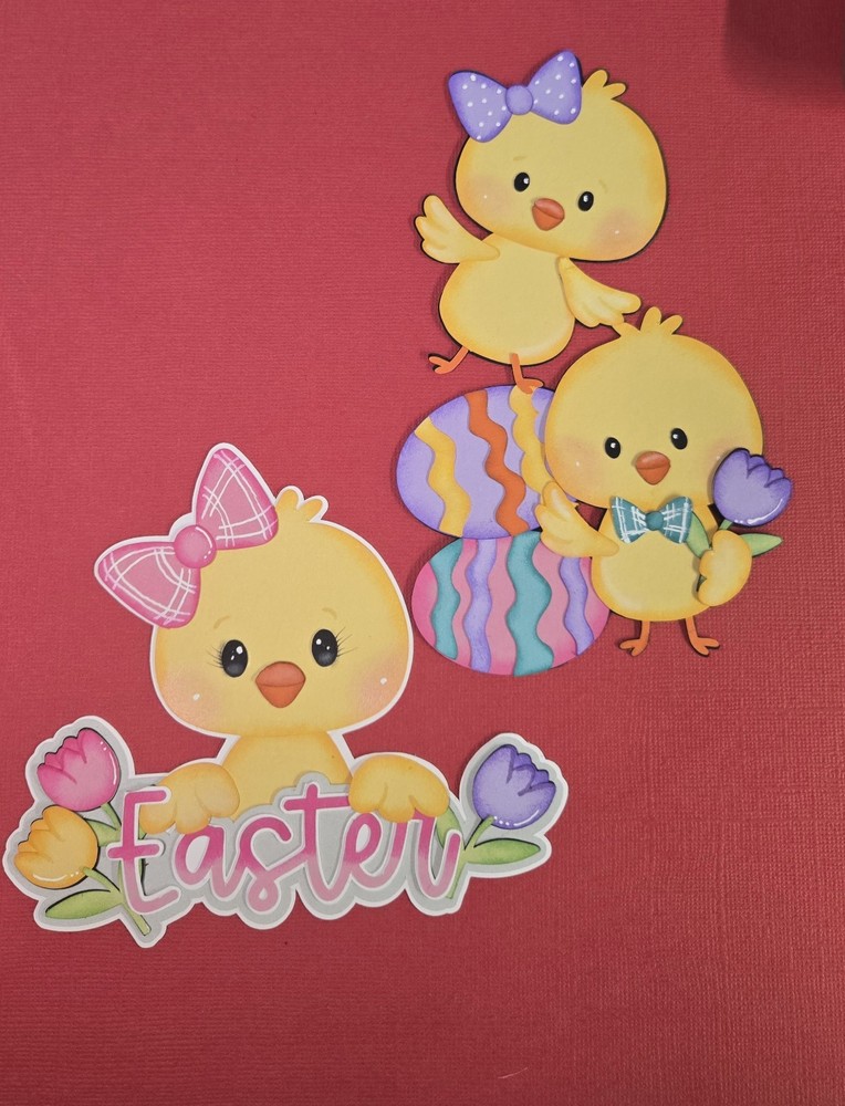 CRAFTECAFE Easter Title Premade Paper Piecing Scrapbook Diecut Piece
