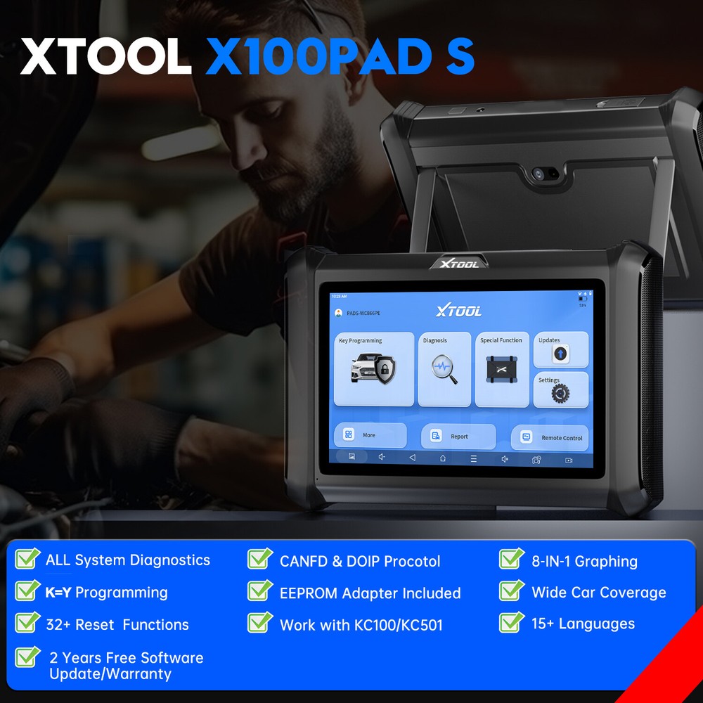 USED XTOOL X100PAD S OBD2 Car Diagnostic All Systems Diagnostic IMMO Coding Tool