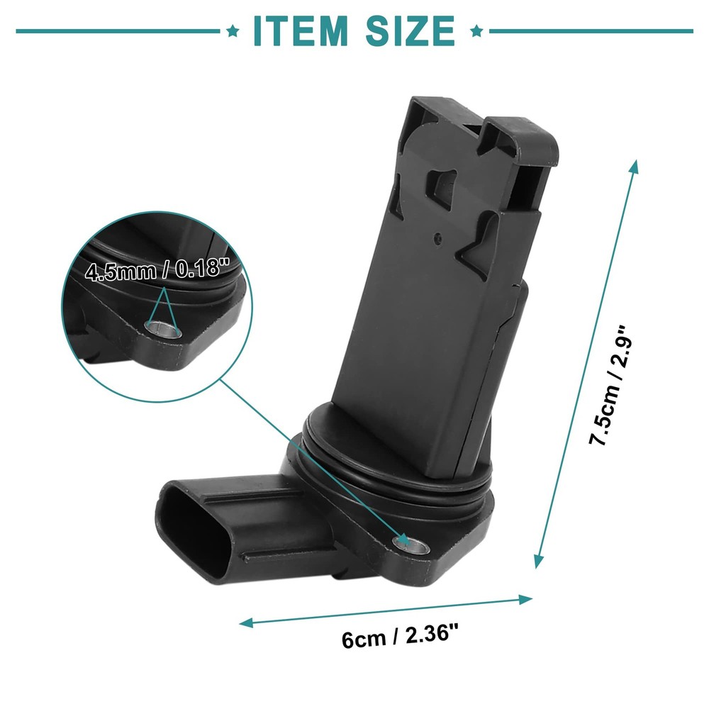 MAF Sensor Front Mass Air Flow Meter Sensor for Mazda 6 Black Replacement