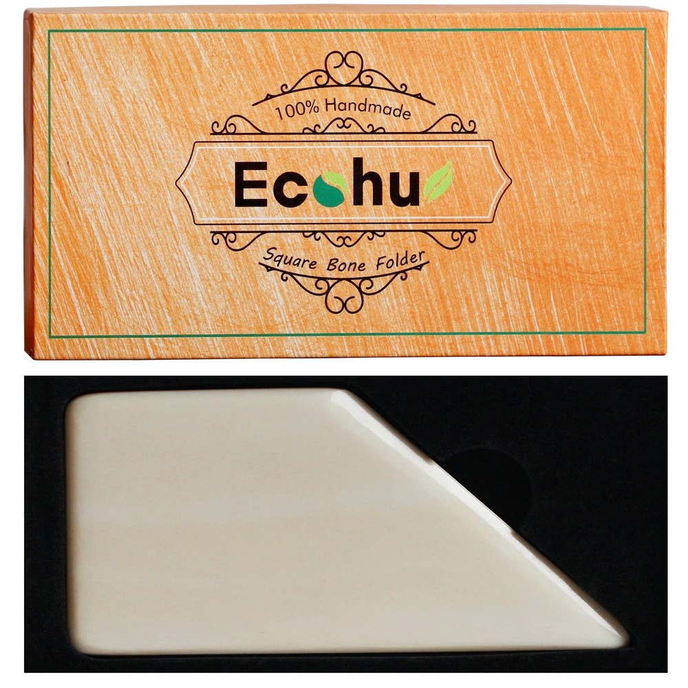ECOHU Square Bone Folder - Genuine Bone, Paper & C, Ivory white
