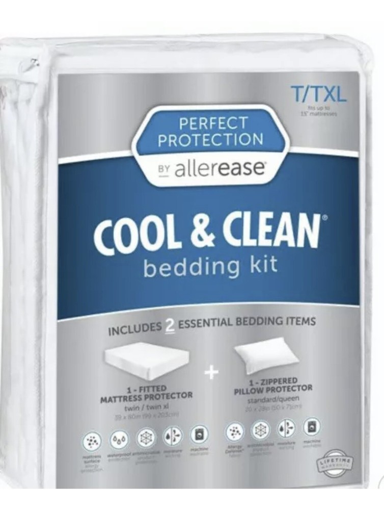 Allerease Protection Waterproof Mattress Protector BEDDING KIT - Twin/Twin XL