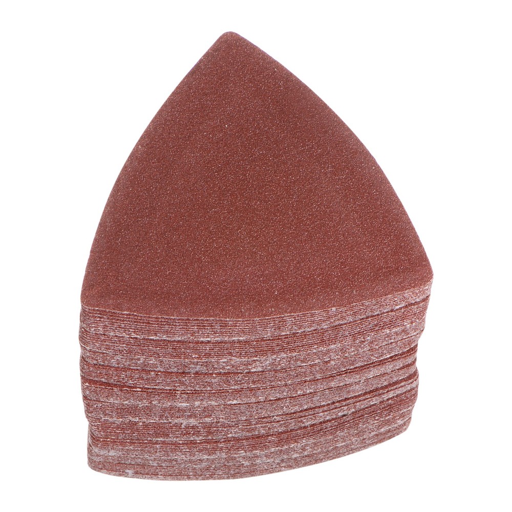 100pcs 120 Grits 80mm Aluminum Oxide Triangular Hook & Loop Sandpapers Pads