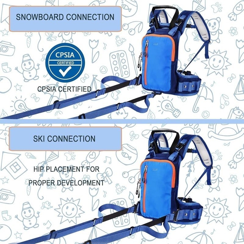 Kids Ski Harness Adjustable Speed Control Training Backpack Durable Nylon Safe