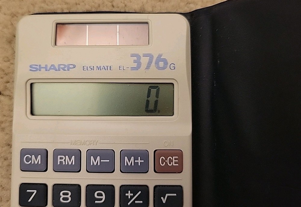 Vintage SHARP ELSI Mate EL-376 G Solar Calculator