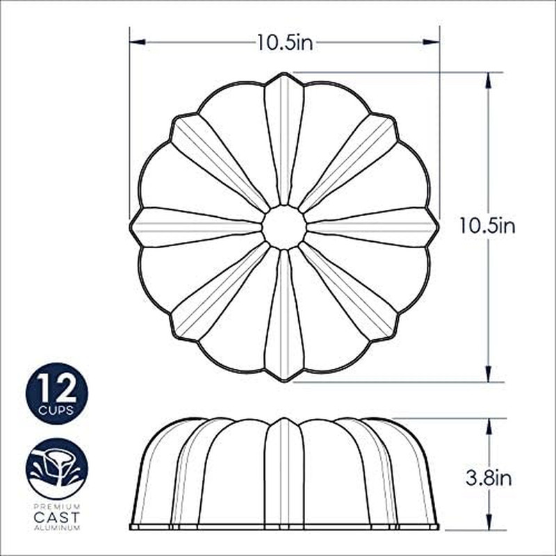 Pro Cast Original Bundt Pan, 12 Cup, Grey