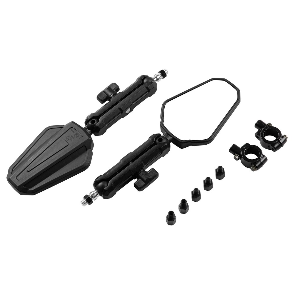 Universal 10mm 8mm Adventure Motorcycle Mirrors 360Degrees Adjustable Side Black