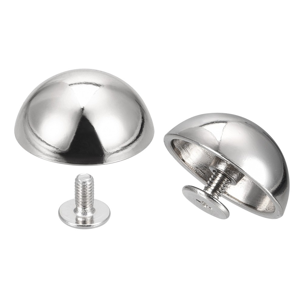 20x9mm Screw Back Rivets Round Cable Head Leather Studs Silver 10 Sets