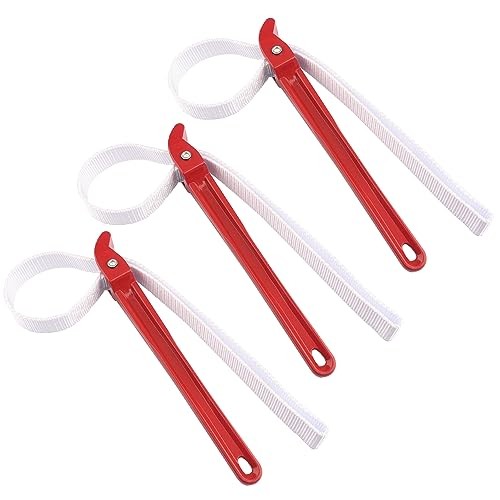 3 PCS 12 Inch Multi-Purpose Strap Wrench, Adjustable Nylon Pipe Opener, Double