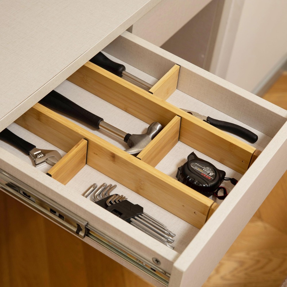 Expandable & Adjustable Drawer Organizer with 4 Dividers & 4 Inserts Storage ...