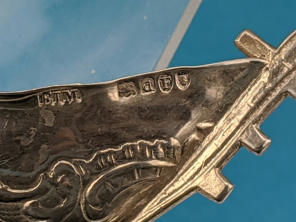 1899 Victorian dutch silver miniature gondala type boat