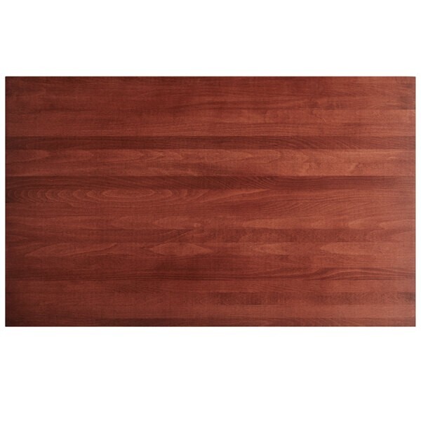 30" x 48" Rectangular Solid Wood Live Edge Restaurant Table Top in Mahogany Wood