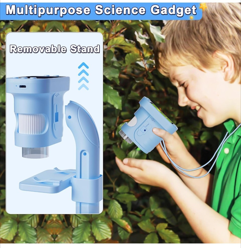 Kids Microscope - Mini Handheld Microscope for Kids, Portable Pocket Digital...