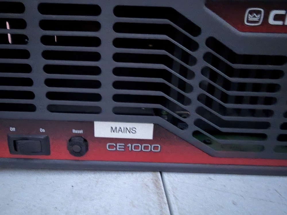 Rack Mount Crown CE1000 2-Channel Power Amplifier AS IS Untested / Powers On