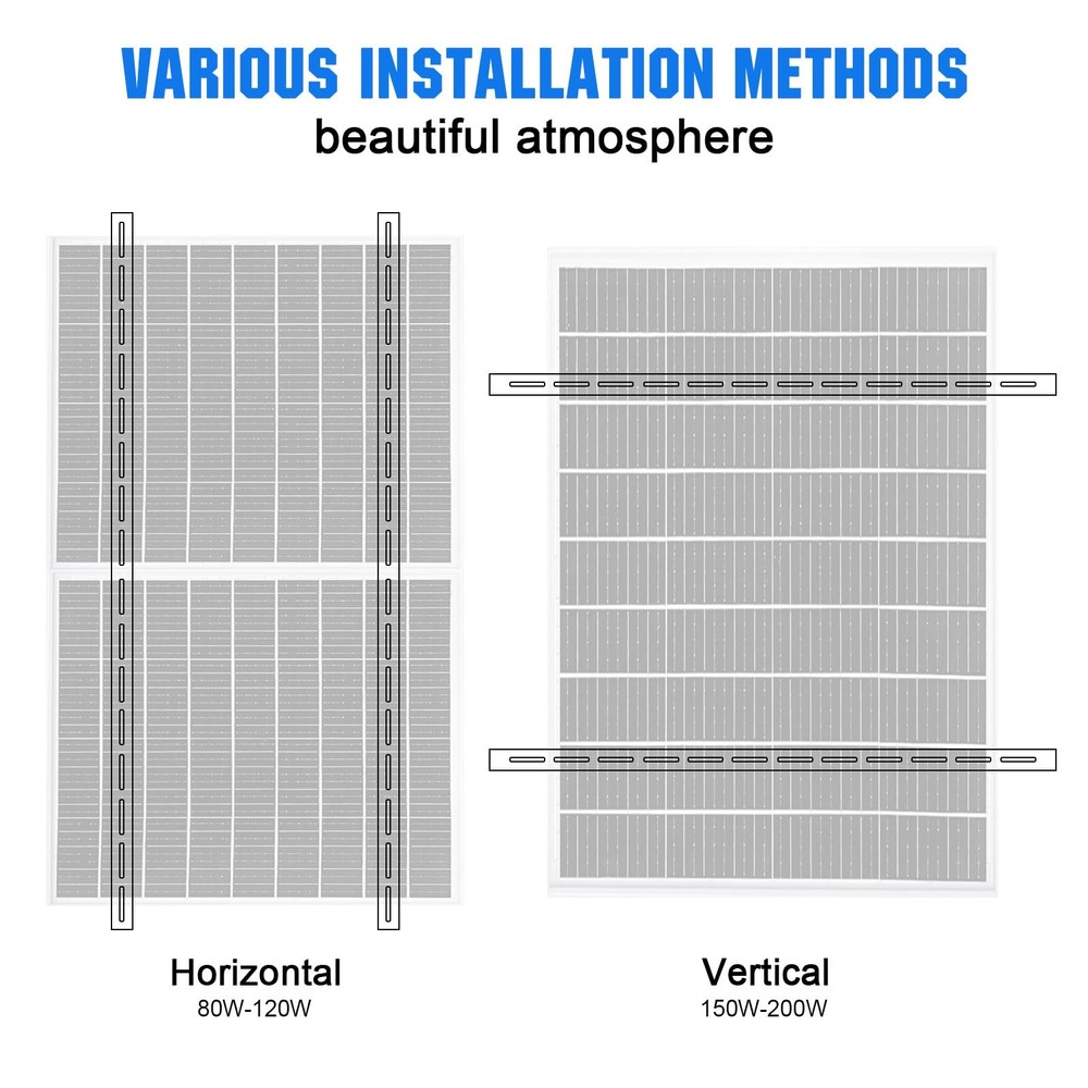 Solar Panel Mount Brackets 2 Sets 45" Adjustable Foldable Tilt Legs for 2-4 Pane