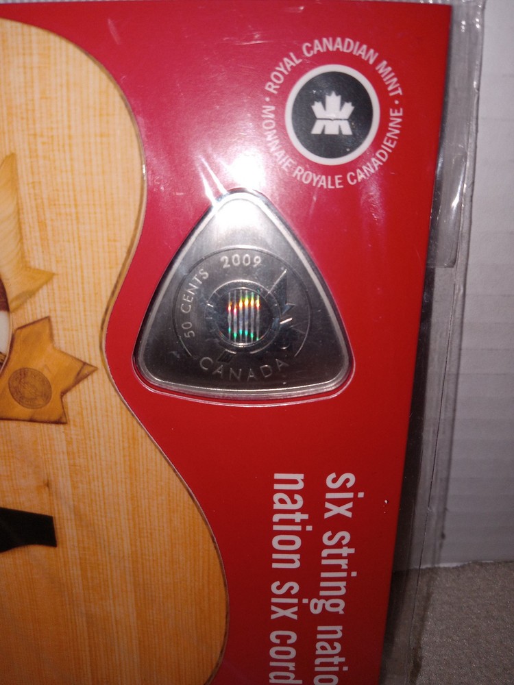 🍁Canada Mint 2009 Six String Nation Guitar Triangle Guitar Pic Shaped 50 Cent🍁