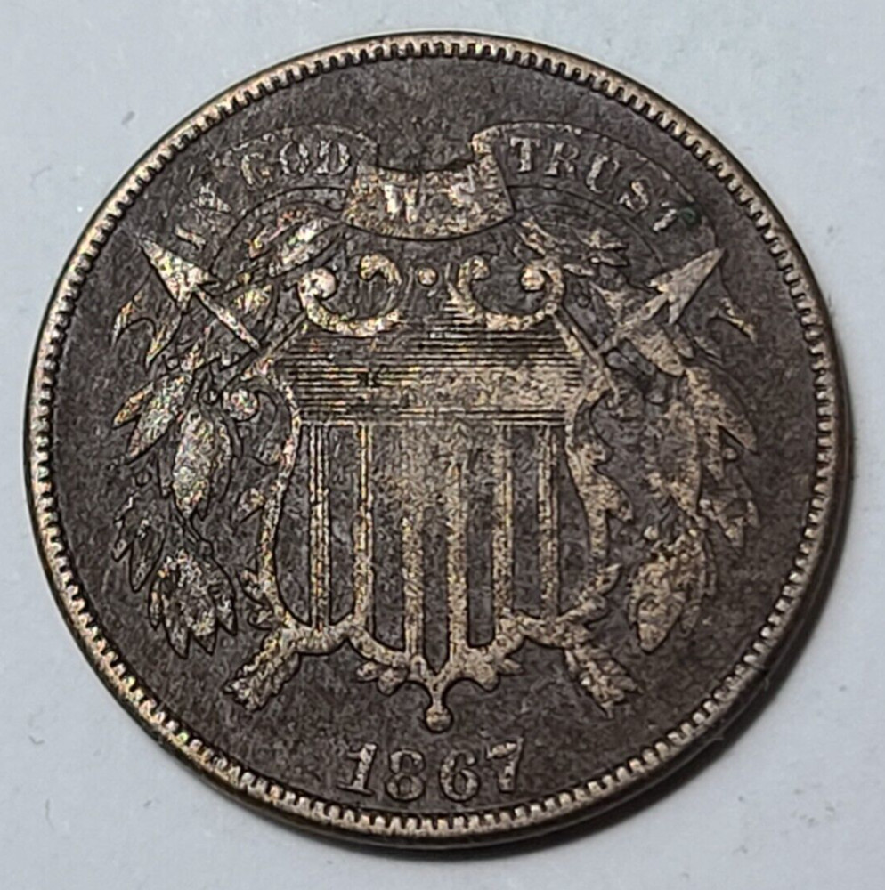 1864 Circulated Two 2 Cent Piece   DT44*