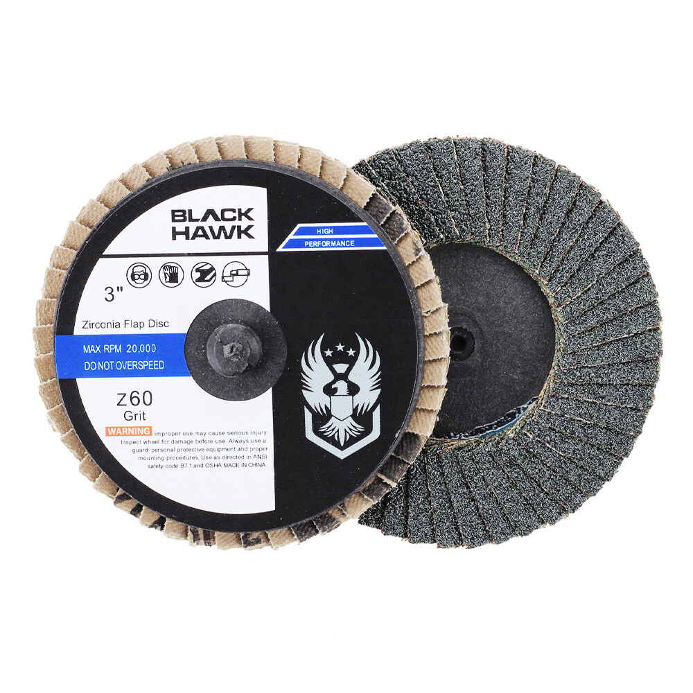 10 Pack - 3" Mini Flap Discs 60 Grit Quick Change Sanding Roloc Style Type R