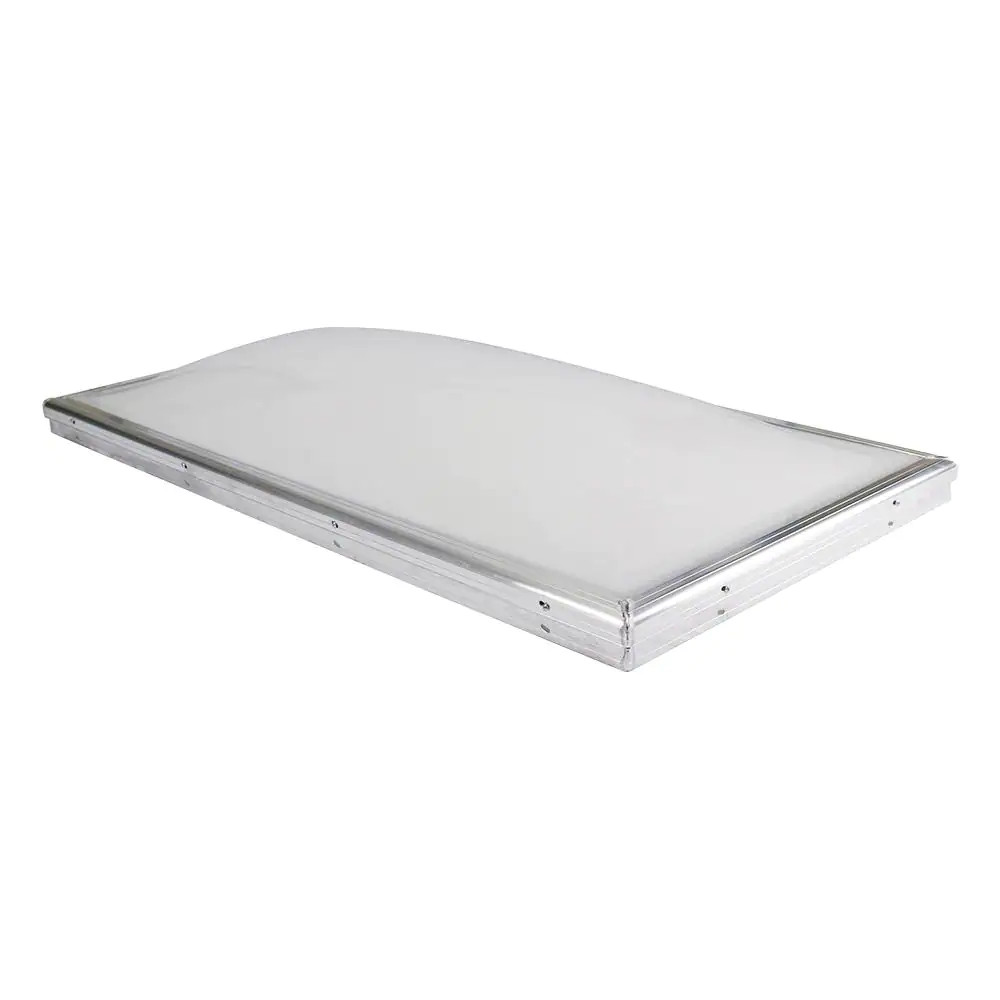 Fixed Curb Mount Skylight Aluminum Plastic Glass UV Protection Dome Glazed White