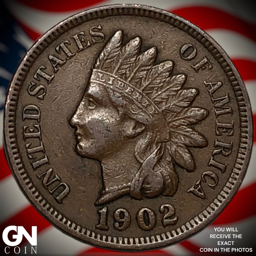 1902 Indian Head Cent Penny M7575