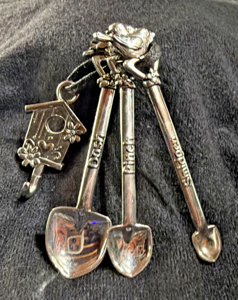 Bird Decorative Measuring Spoons W/ Hook Smidge Pinch Dash