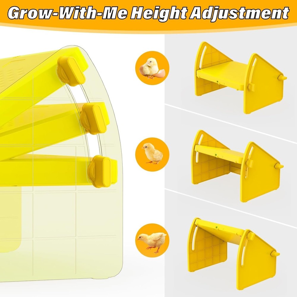 Yellow Adjustable Brooder Heater for Small Animals - Safe & Energy Saving Design