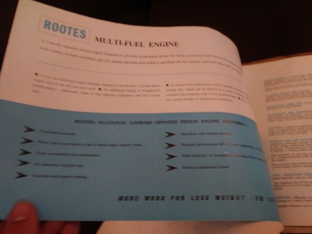 Rootes Multi-Fuel Engine Sales Brochure 1960