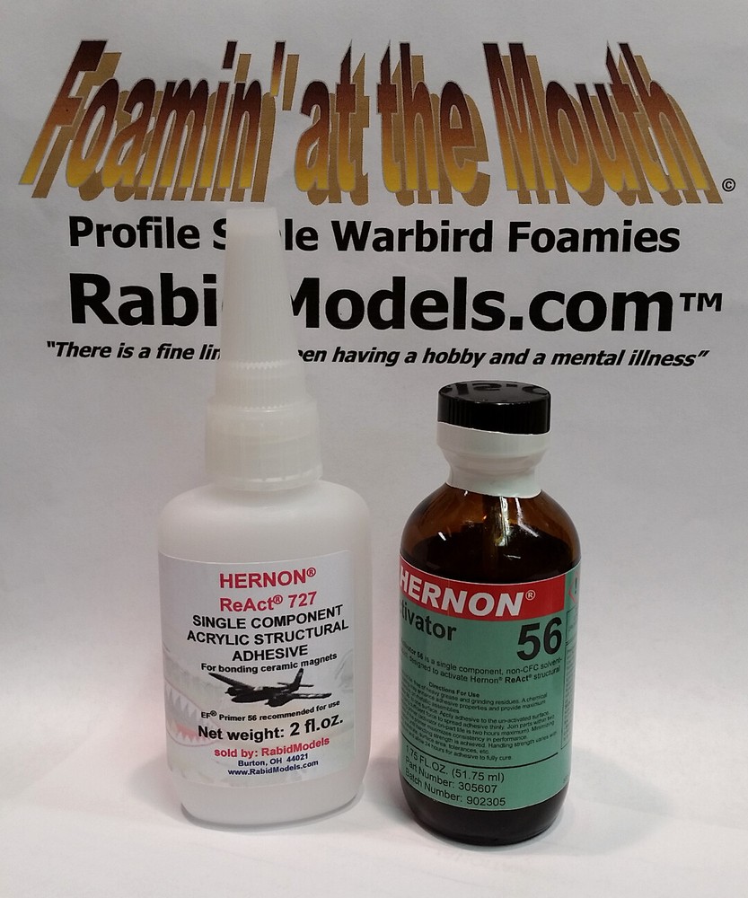 HERNON ReAct 727 Acrylic Structural Adhesive & Activator - bond ceramic magnets