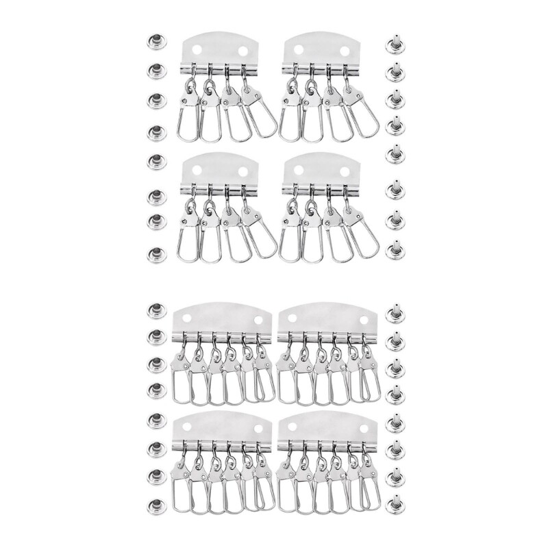 4Pcs Key Row Keyring Rivet Hook Patchwork Sewing For Leathers Bag Accessory