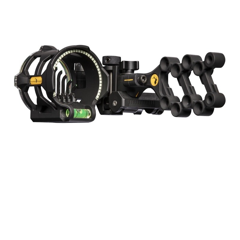 Peak Sight Vertical Inline Pin Technology Multi-Pin Bow Sight 5 Fiber Optic Pins