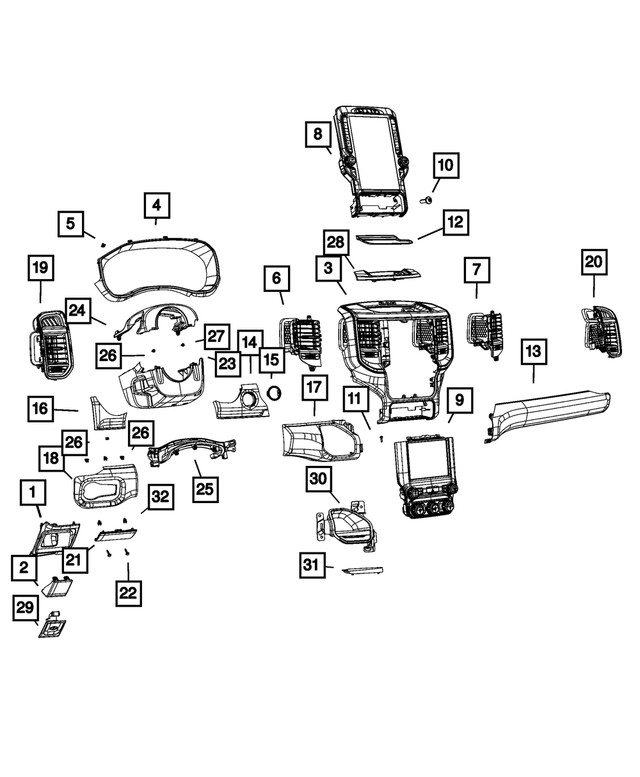 Genuine Mopar Instrument Panel Bezel 6EZ15CX7AE