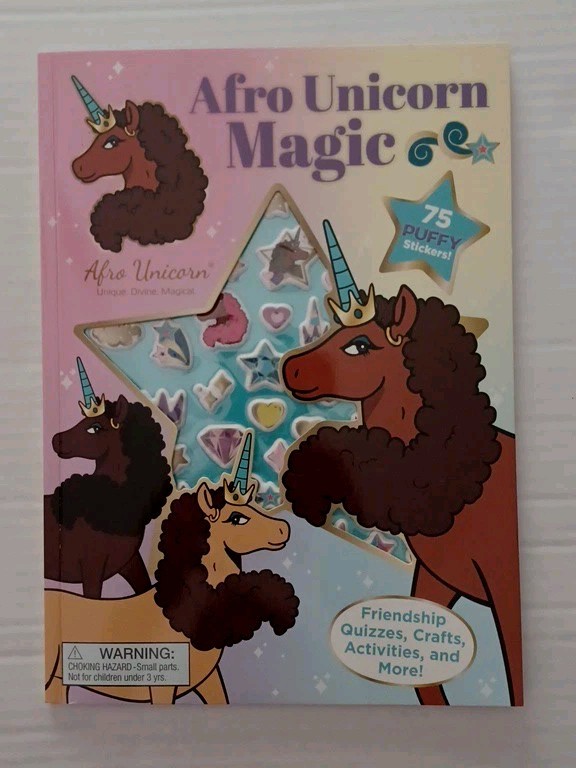 Afro Unicorn Magic Sticker Book New