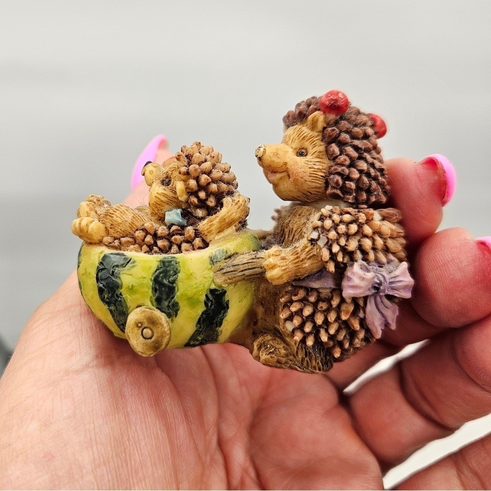 Mini Resin Hedgehog Multicolor Fruit-Themed Tea Set