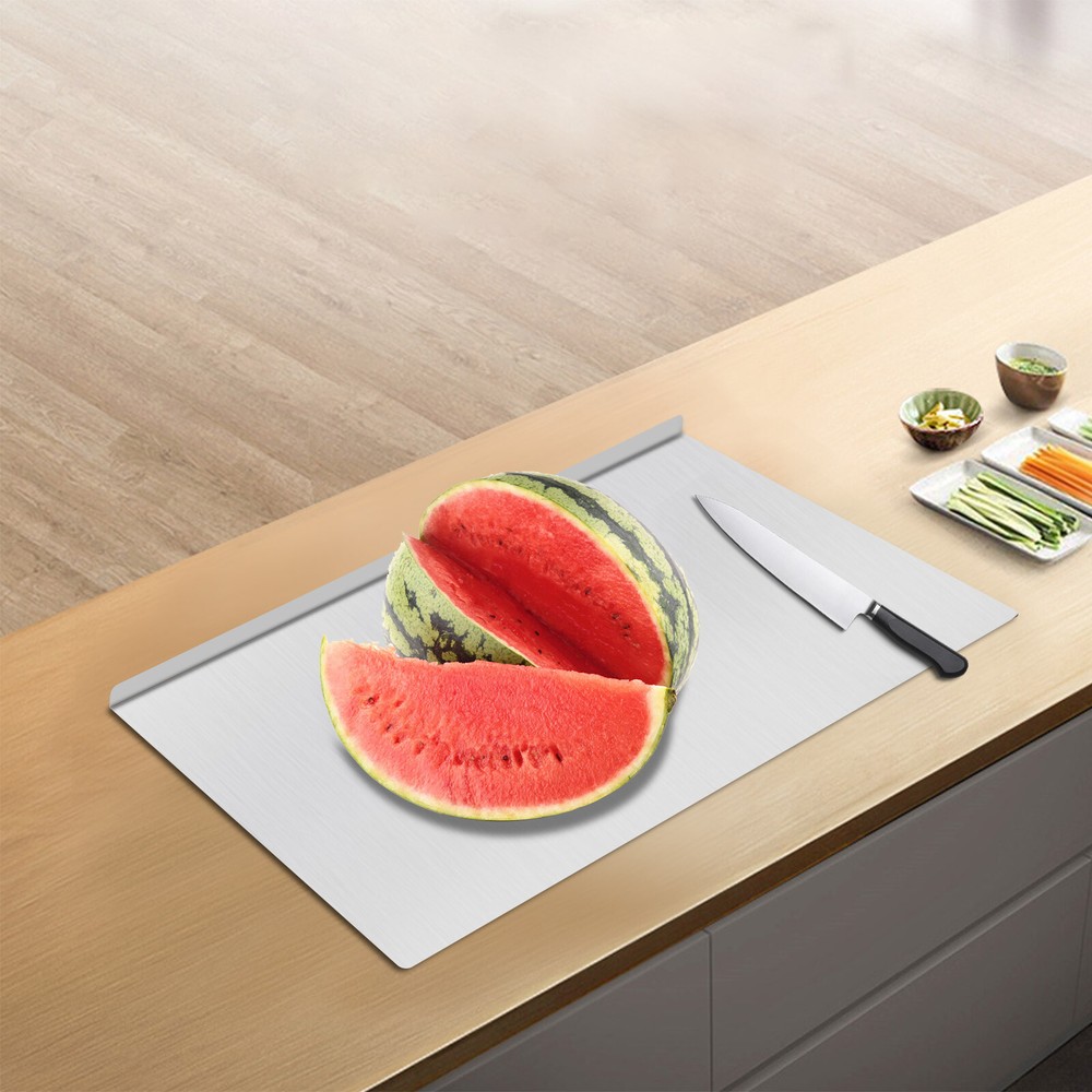 Stainless Steel Chopping Cutting Board Counter Top Protector w/ Front Overhang