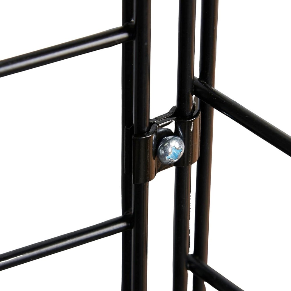 Wire Grid Triangle Tower Display Rack Casters Rolling Casters Black 2' x 6 ½' H