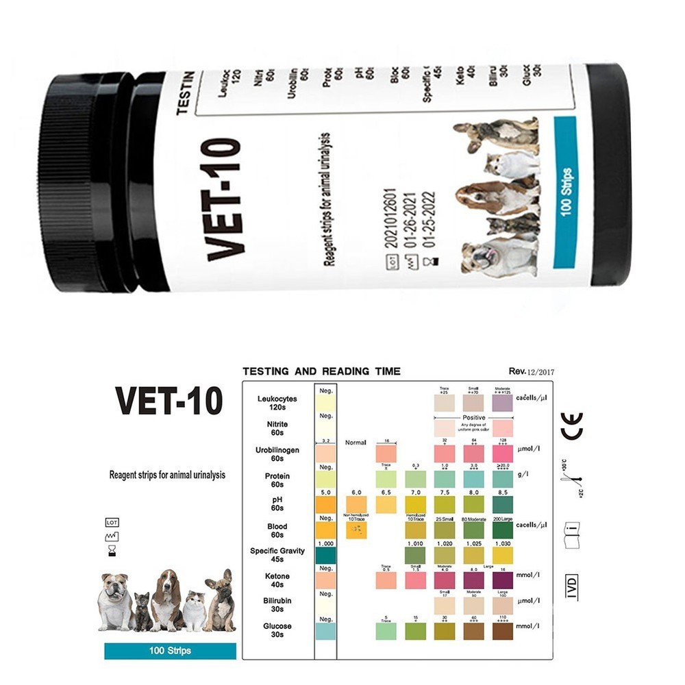 Dog Urine Test Strips 10 Parameters Non Invasive Home Testing Solution