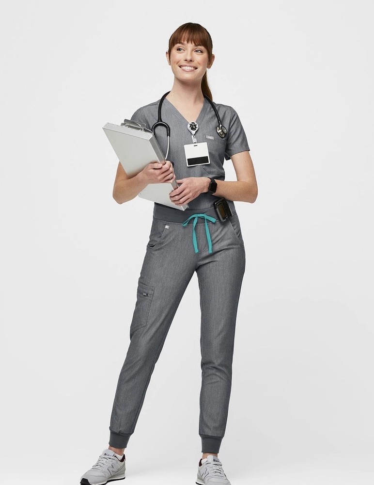 FIGS Women’s Scrubs Set, 6XL, Graphite