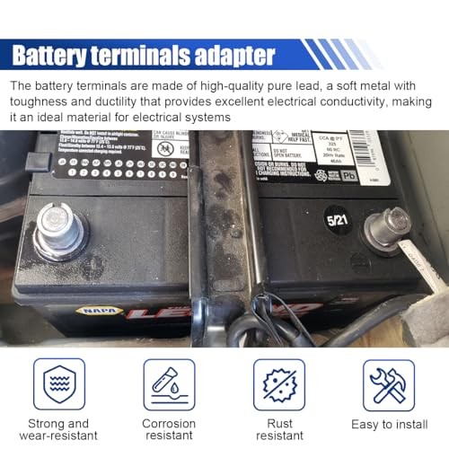 Car Battery Post Shims, Pure Lead Anode Cathode Terminal Converter 4PCS