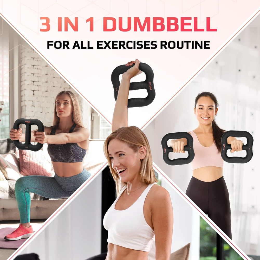 3-In-1 Multifunctional Neoprene Dumbbell/Multi-Usage Dumbbell with Solid Core, E