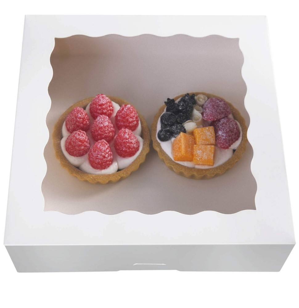 9 Inch White Bakery Pie Boxes with Window Disposable Cookie Boxes 25 Pack