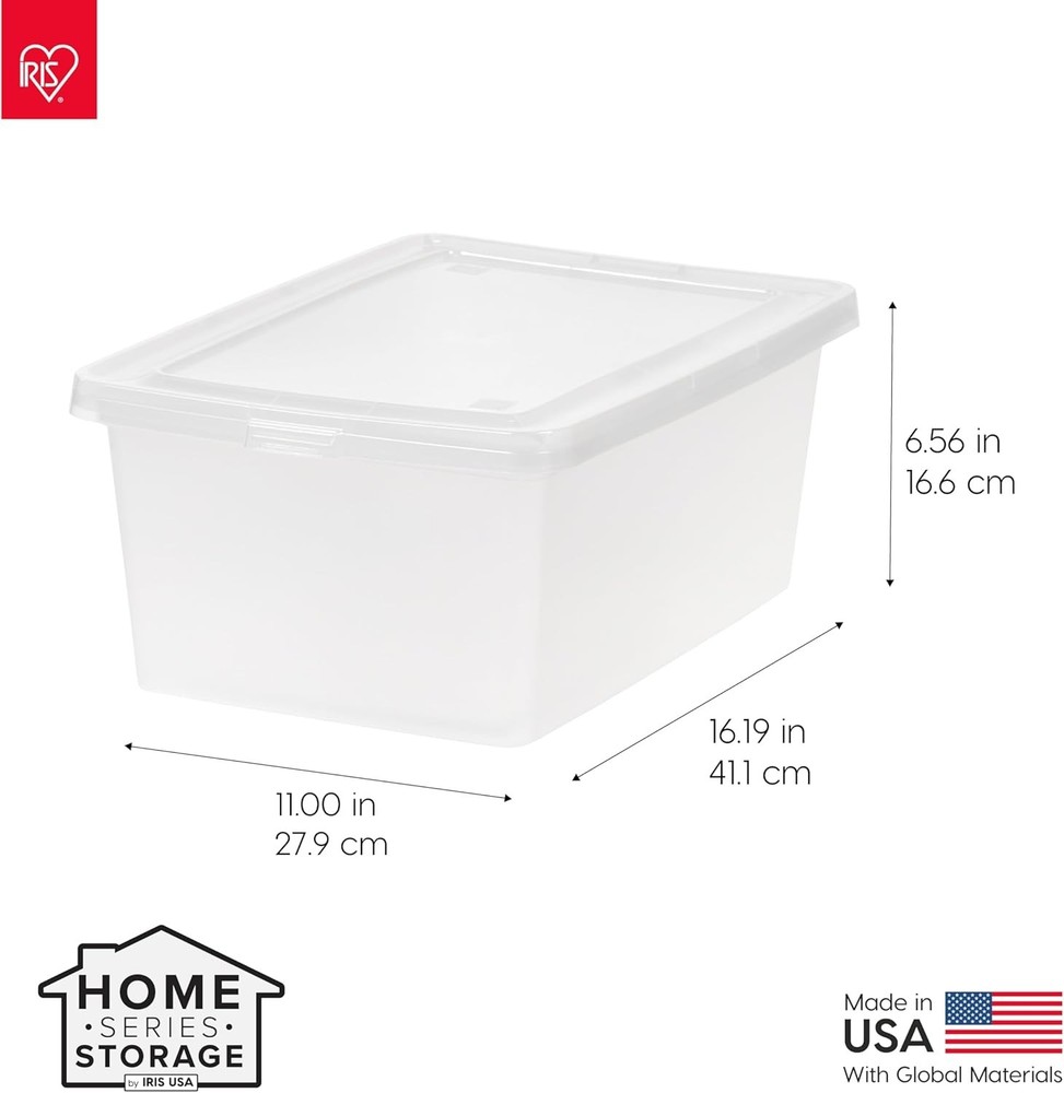 Stackable Clear Storage Containers - 15 Quart, 4-Pack Shoe & Game Storage