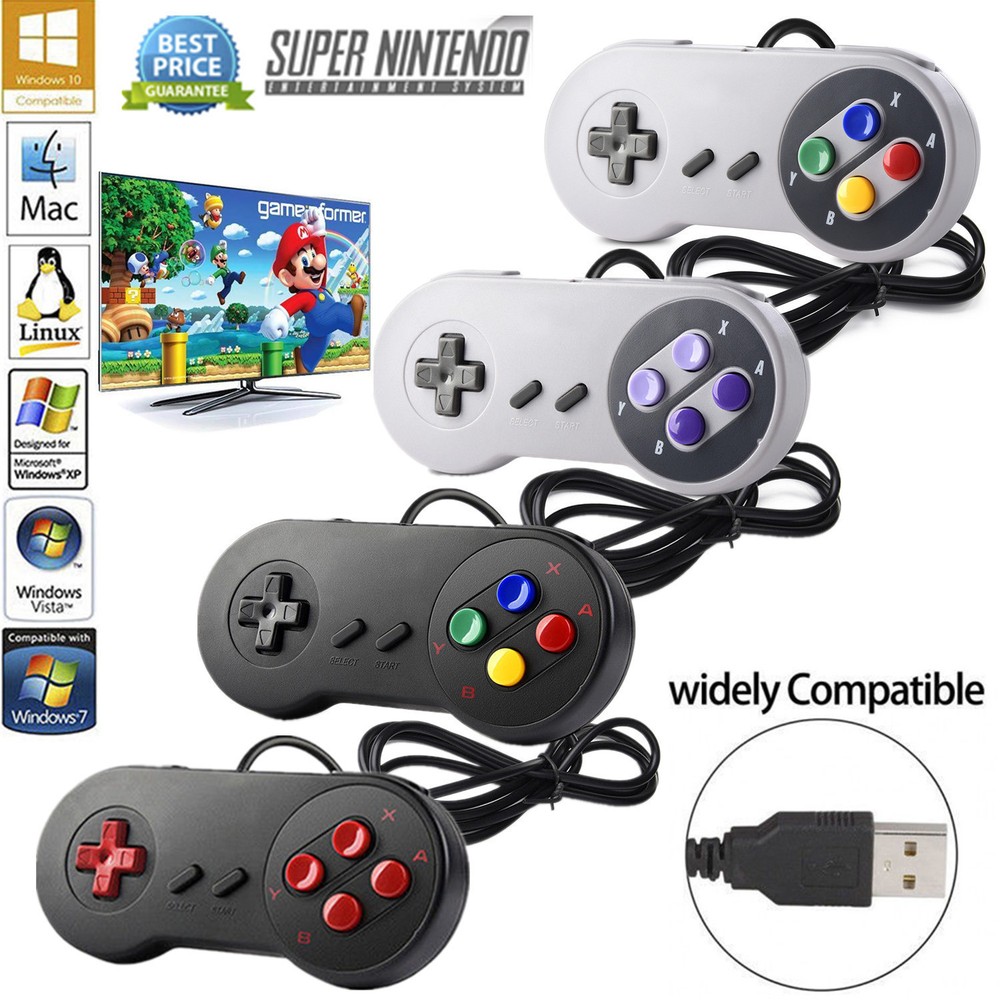 N64 NES SNES USB GAME Controller Wired/4.9ft PAD For PC Windows Raspberry Pi