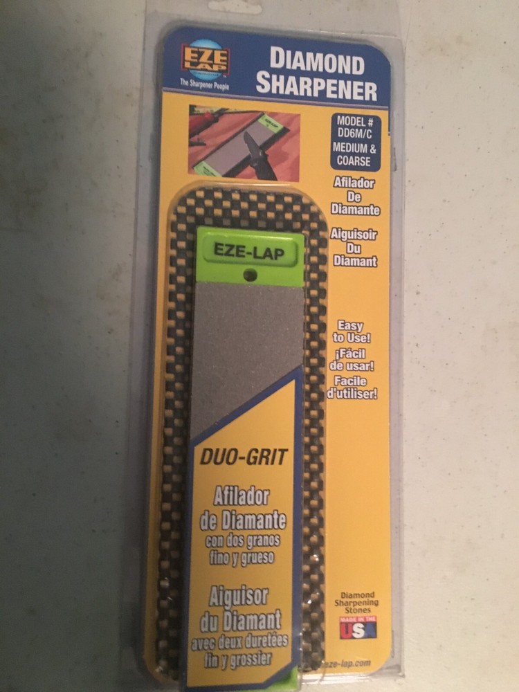 EZE LAP DUOGRIT DIAMOND SHARPENER DD6 MEDIUM/COARSE   NEW