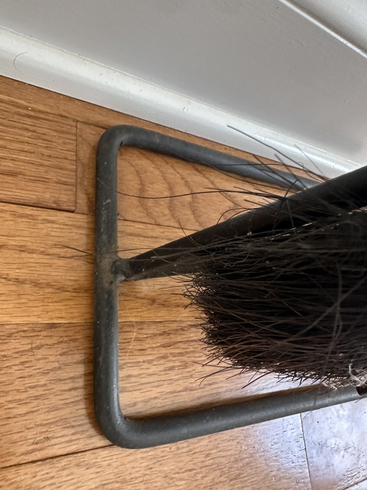 Vintage MCM Iron Modern Fireplace Tool Set Black