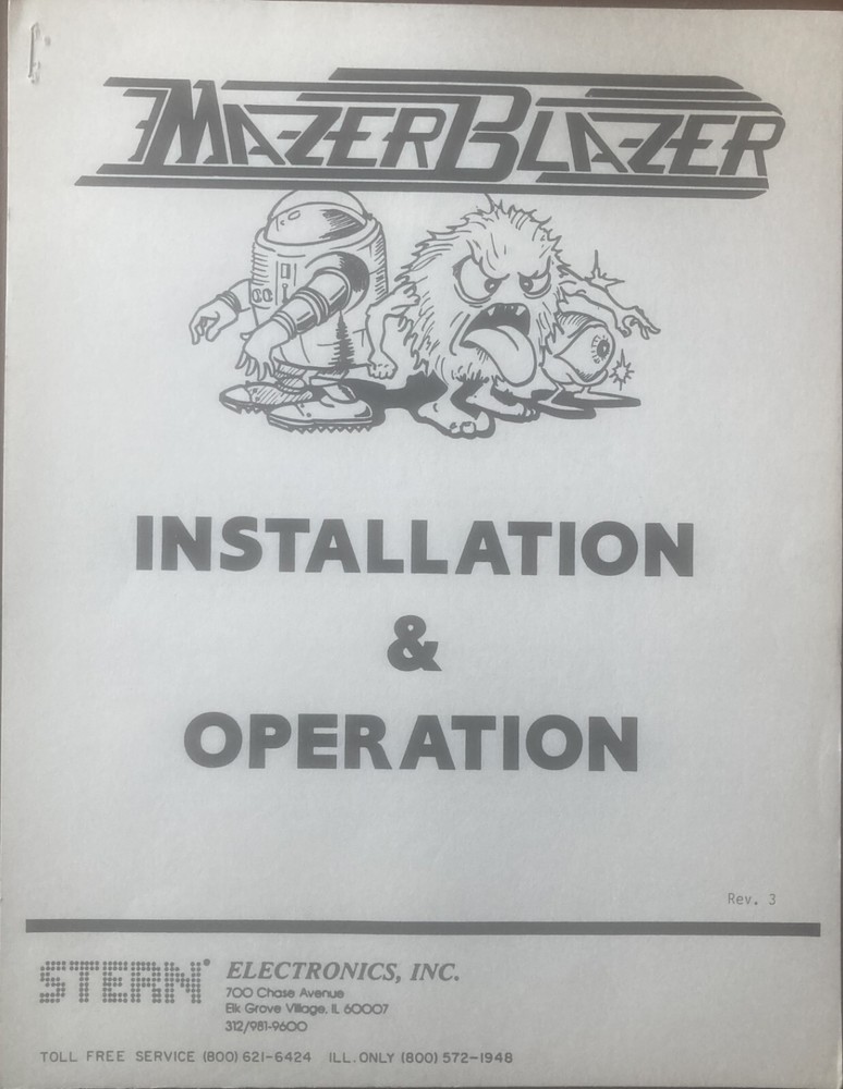 Mazer Blazer Arcade Game Manual