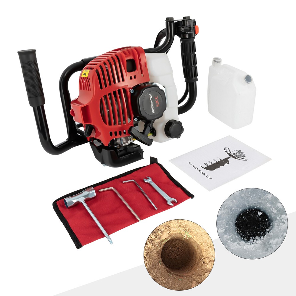 2-Stroke Post Hole Digger Engine, 52CC Gas Powered Earth Auger, NO Drill Bits