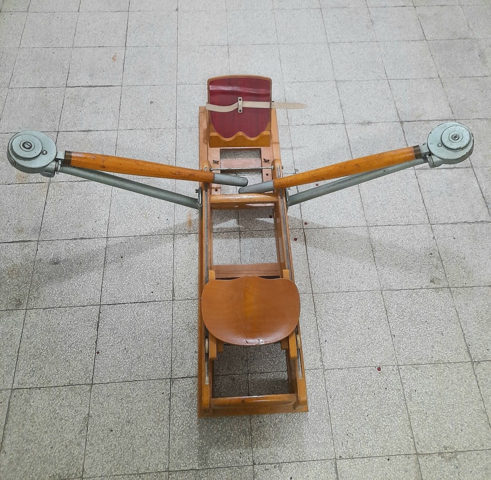 Rowing machine "Lamborgini" 1940s - Solid wood and iron - READ DESCRIPTION
