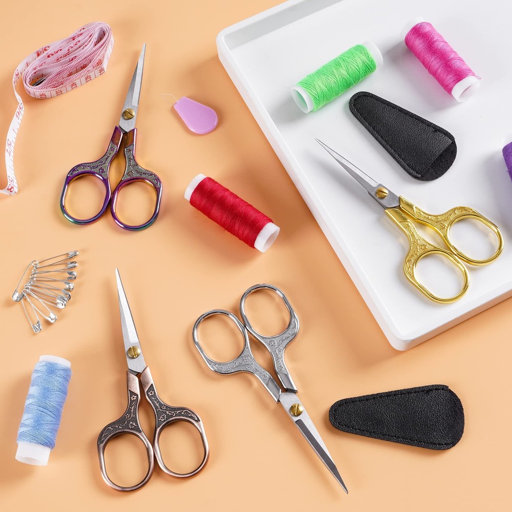 Small sharp scissors-Glexal 5 Inch Precision Scissors-2 Copper & Silver