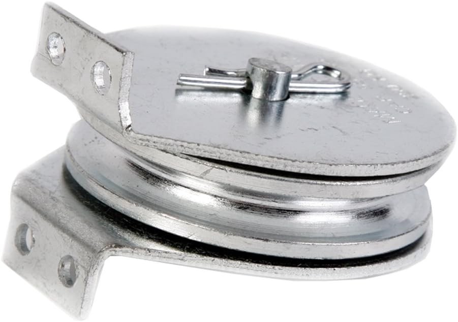 Compact Cable Pulley Block, Zinc Finish, Fixed Flange, 480 lbs Working Load