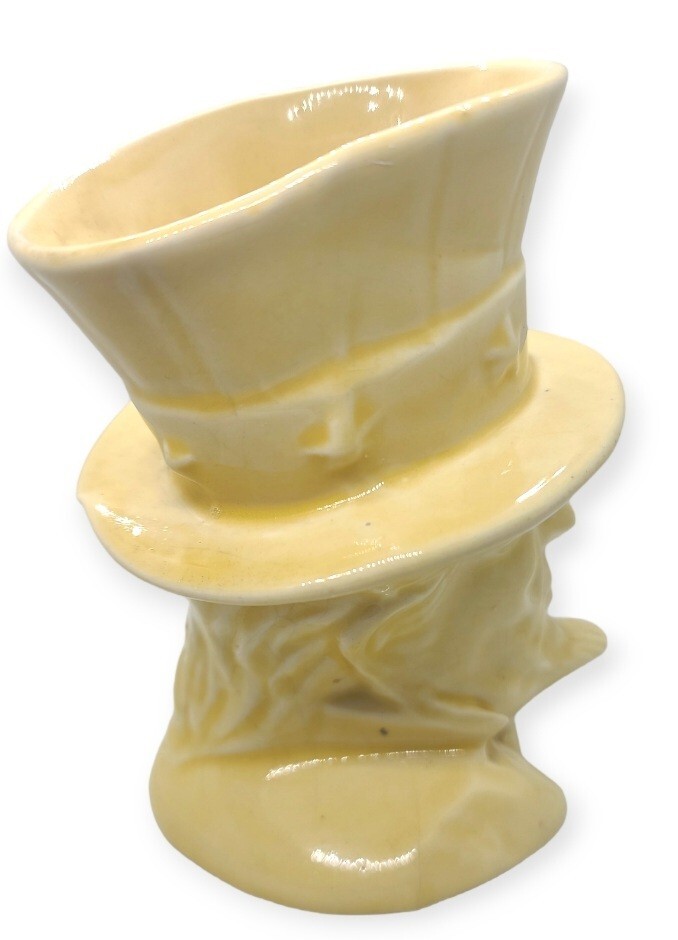 Antique Cameron Clay Pottery Uncle Same Pot Planter Yellow Chip